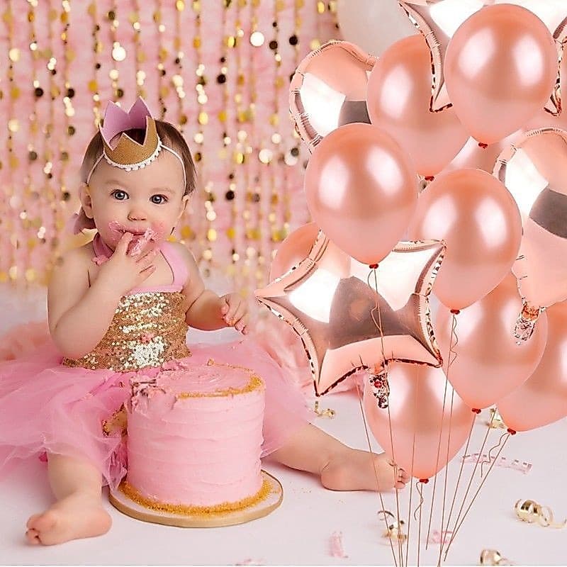 Balão de folha de confete multicolorido em ouro rosa decoração de festa de casamento de aniversário