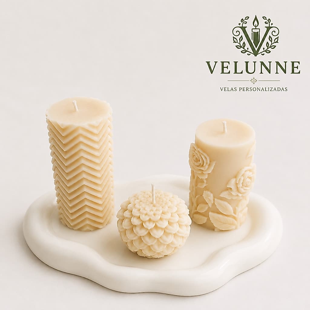 kit  3 Velas Aromaticas Decorativas Artesanais