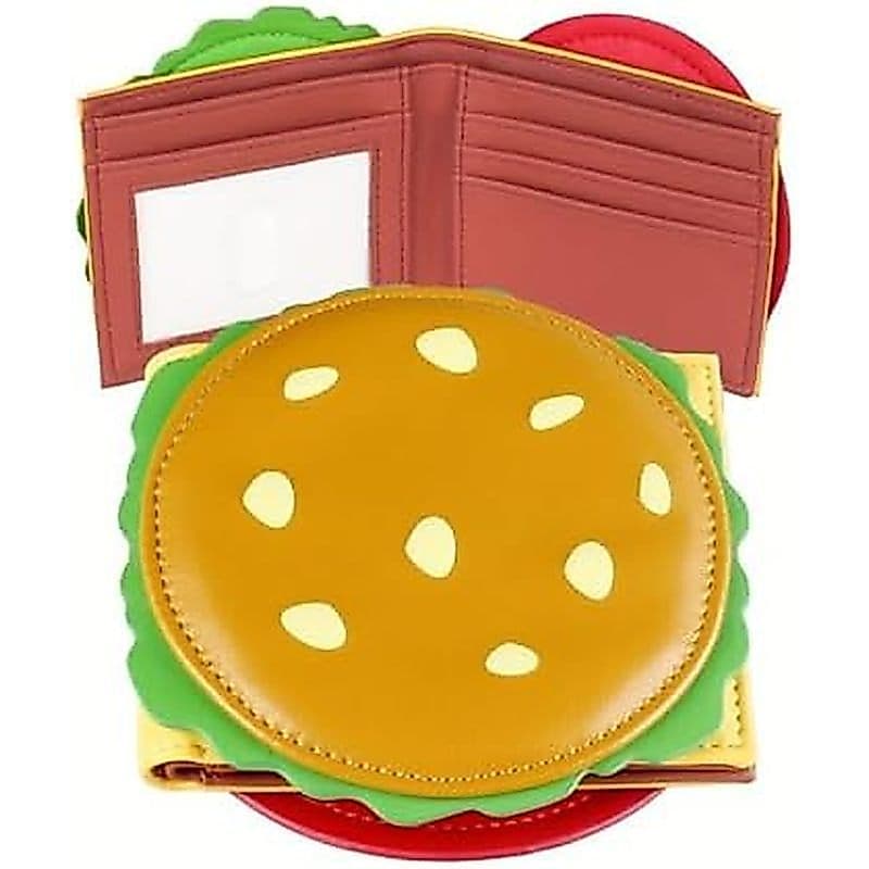 Bolsa Carteira Pequena Fofa Para Hambúrguer , Engraçada De Cheeseburger , De Moedas De Couro PU