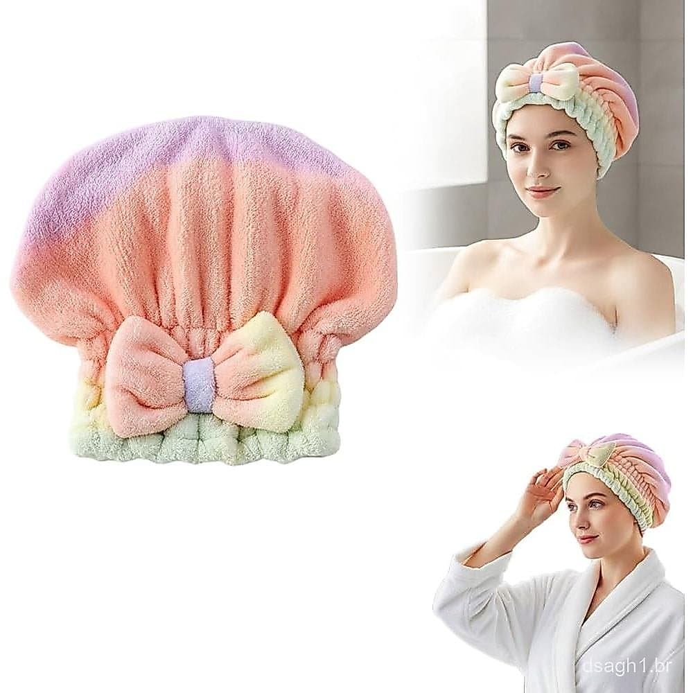 Toalha de Cabelo Super Absorvente, Toalha de Cabelo de Microfibra Aprimorada 2026 para Mulheres, Toalha de Cabelo Macia