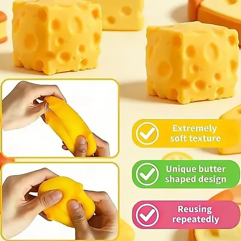 Alívio Do Estresse Pitada Saco Brinquedo Criativo Simulação Queijo Bola Espremer Ferramenta