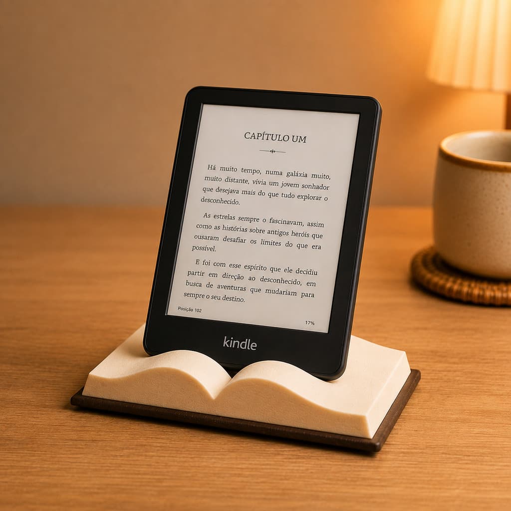 Suporte para Kindle E-Reader Apoio de Mesa Porta Tablet Leitura Livros Organizador para Escrivaninha