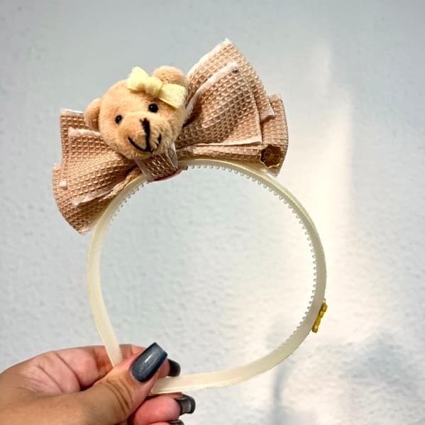 Arco Infantil Menina Urso | Tiara de Cabelo Infantil | Acessório Menina