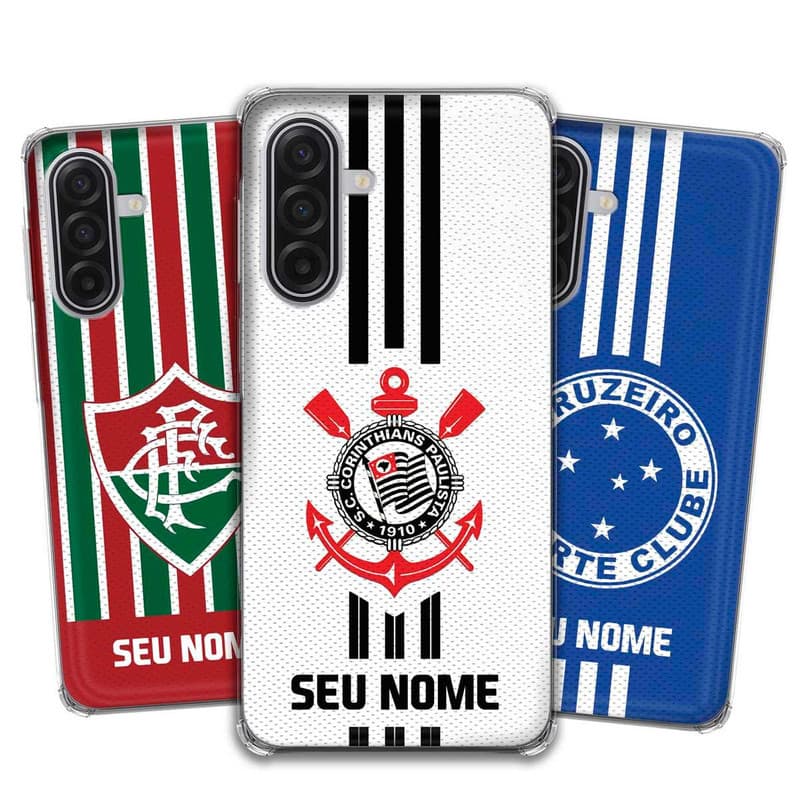 Capa/Capinha - Samsung Galaxy A17 - Futebol Times do Brasil Personalizada com nome