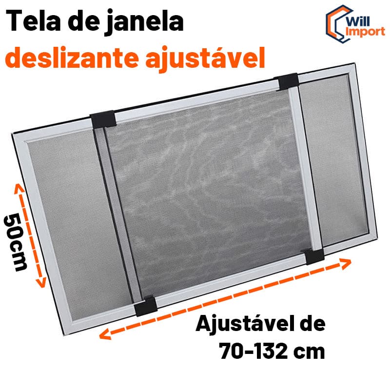 Tela Mosquiteiro Deslizante Com Moldura Alumínio Ajustável