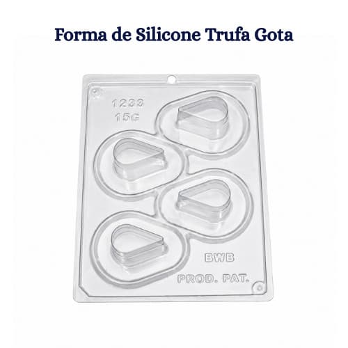 Forma Trufa Gota 15g BWB 1233 Acetato com Silicone 3 Partes Chocolate Confeitaria Profissional