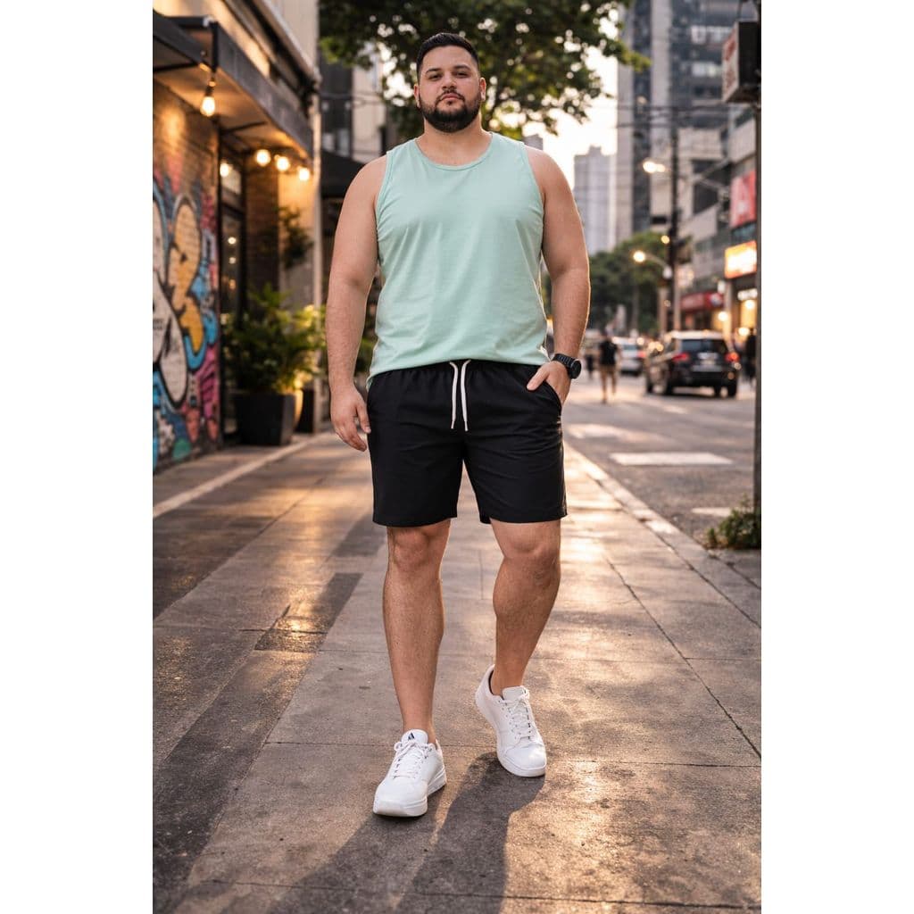 bermuda confortável masculina plus size