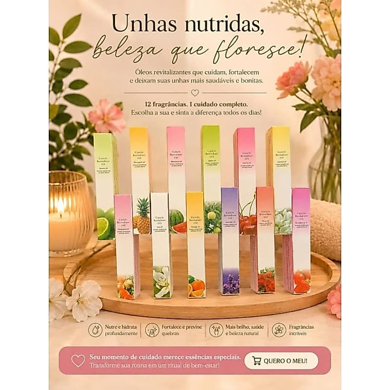 Kit caneta óleo hidratante revitalizante de cutículas 3 ml- gel de unha sabores-cuidados profissionais