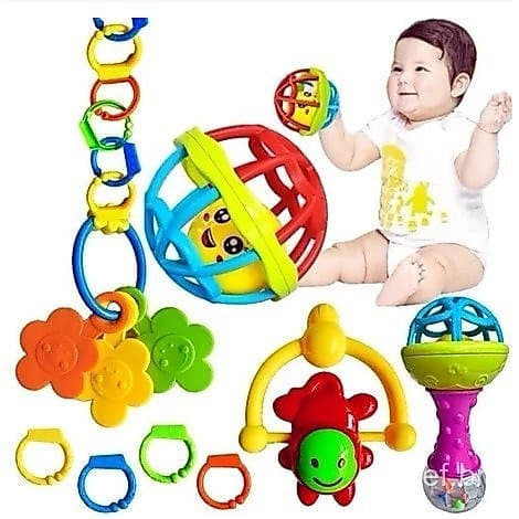 Kit Brinquedos Para Bebê Chocalhos Mordedor Sensorial  Brinquedo Infantil Musical Coisas de Bebê Neném Criança