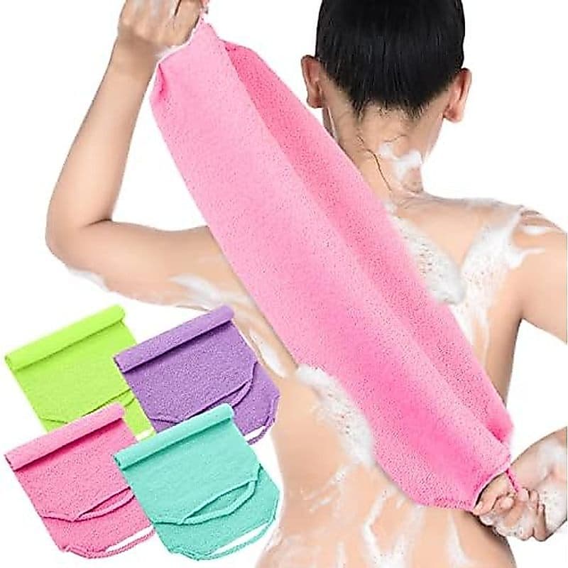 Moukeren Esfoliante Para Costas Com Alças 4 Pacotes De Nylon Arruelas De Comprimento Estendido Purificadores Toalha Alça
