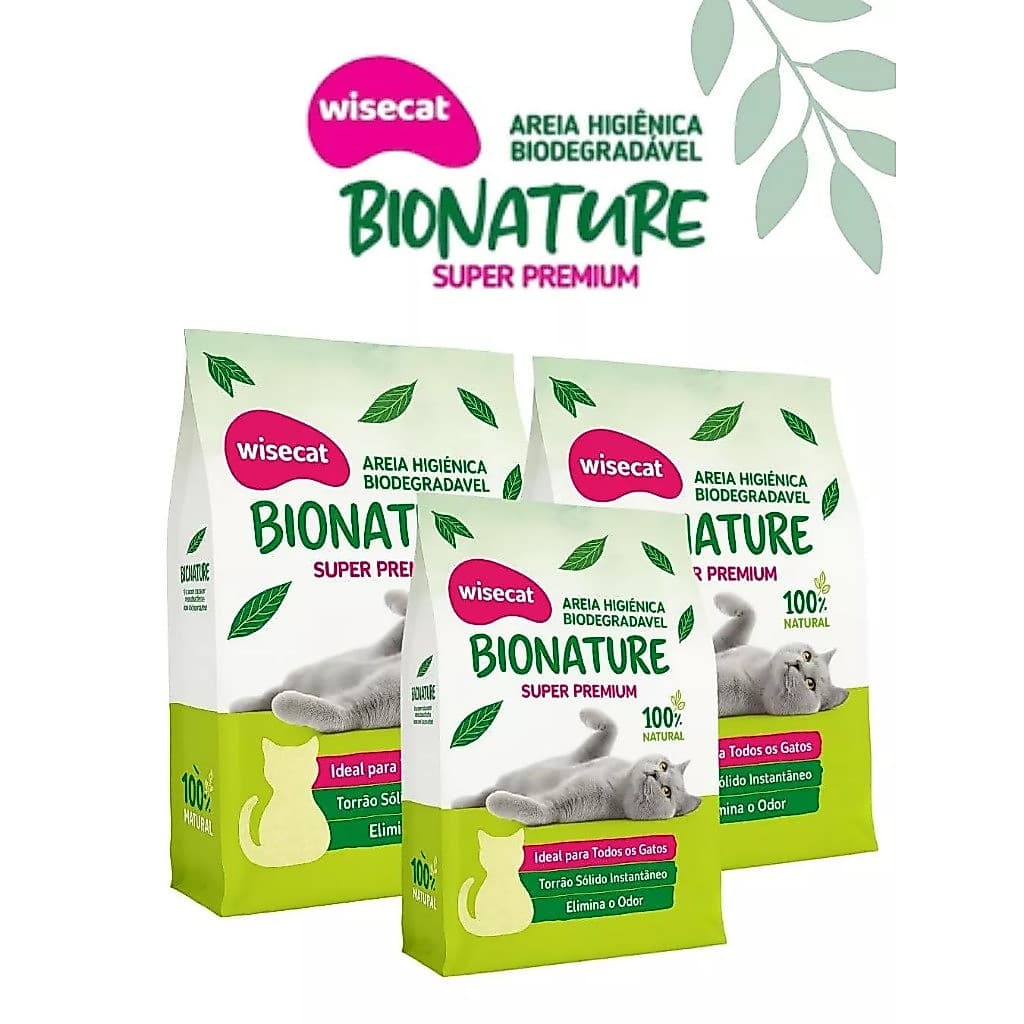 Areia para Gato Grãos Médios | Areia Higiênica Biodegradável de Mandioca | Bionature Performance