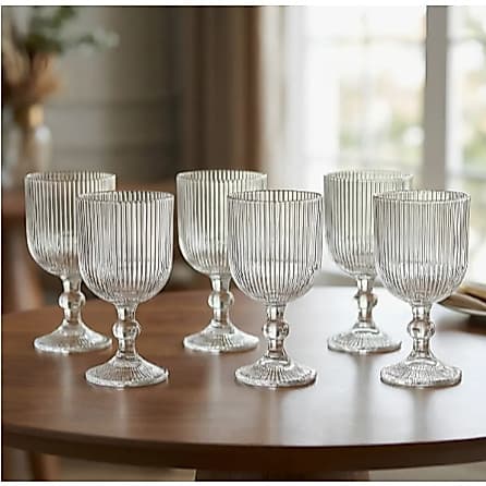Cameratta Jogo de 2 e 4 Taças Copo Vidro Transparente Taça Gourmet Bico De Jaca 360ml para Eventos Especiais