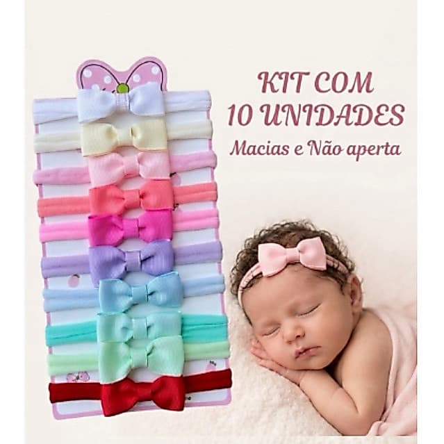 Kit Lacinhos  Bebê Faixinha Maternidade Tiarinha Enxoval Baby