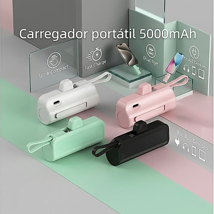 Mini Carregador Portátil Power Bank Universal para iPhone Android Samsung Xiaomi Dibea