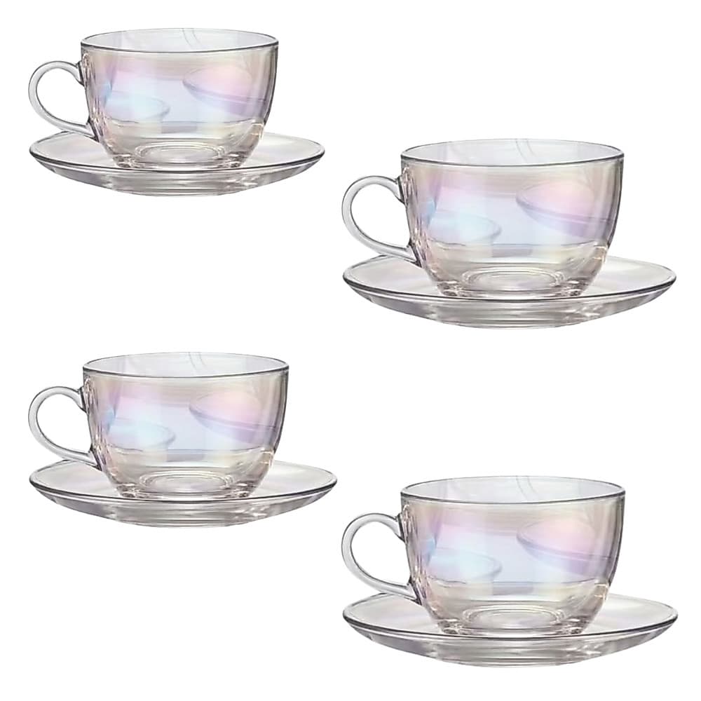 Jogo 4 Xícaras C/pires Furta-cor Café Chá 90ml
