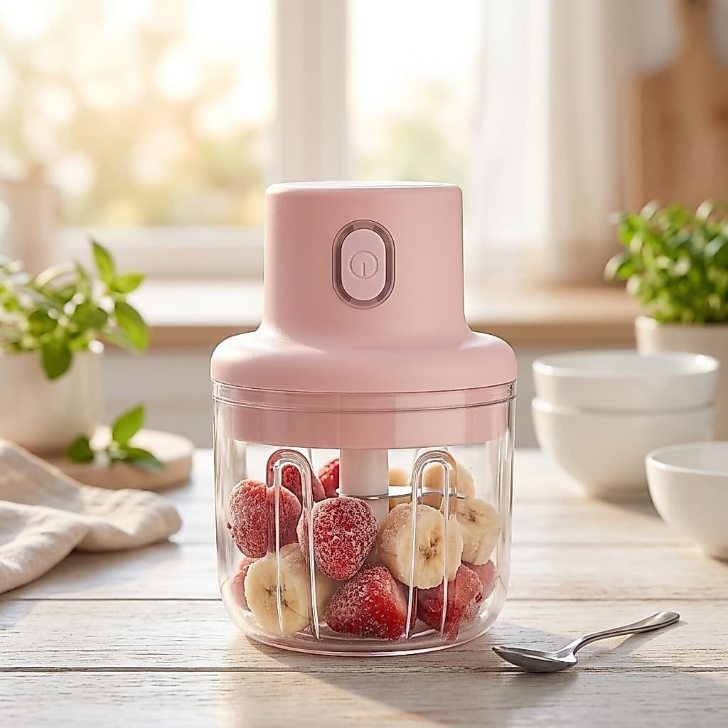 Processador De Alho E Tempero Rosa Mini Processador Elétrico De Alimentos Portátil 250ml Moedor Prático Recarregável