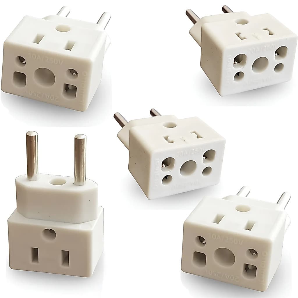 Kit 1,2,3,4 e 5 Adaptador Bob Tomada Porcelana Sintética 10A e 20A Padrão Brasileiro Universal Resistente ao Calor
