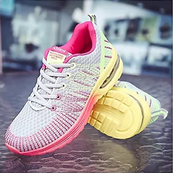 Spot Sapatos Femininos Voando Tecido Tênis De Corrida Almofada De Ar Casuais Feminino Respirável Estudante Versão Corean