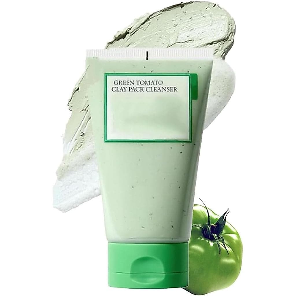Máscara de Argila de Tomate Verde para Limpeza de Poros, Purificante com 49% de Extrato de Tomate Verde, Máscara de Argi