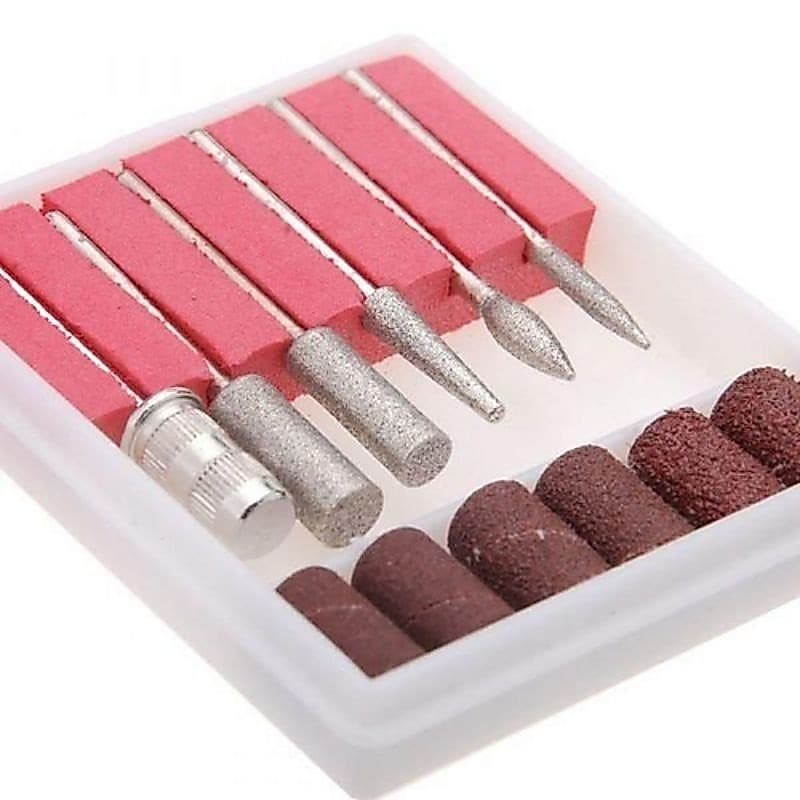 brocas para lixa eletrica de unhas  6 brocas + 6 lixas refil