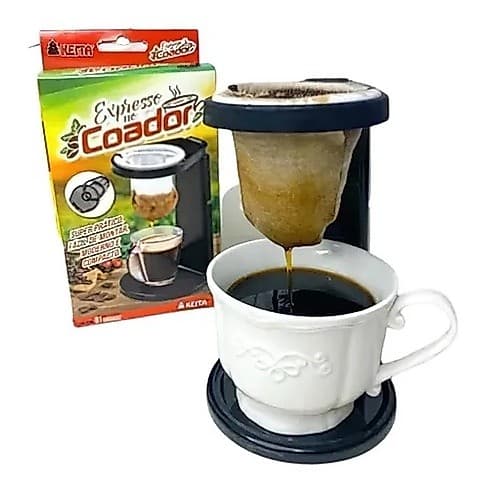 Kit Expresso no Coador De Cafe Individual Filtro De Pano