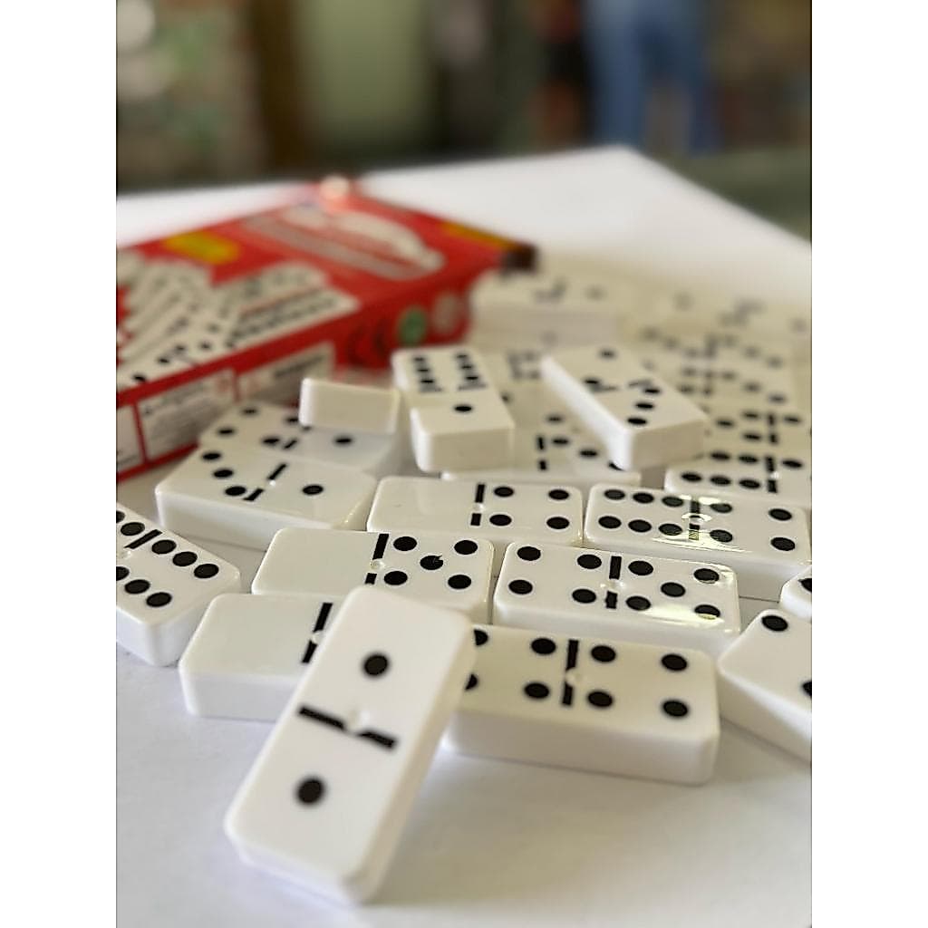 Jogo Domino Clássico Branco Plástico 28 Peças Tradicional