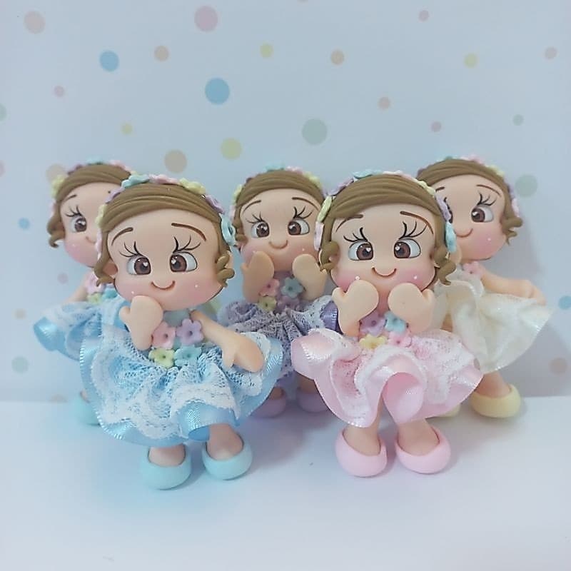 5 apliques menina em pé Jardim encantado Biscuit Envio em 15 dias úteis.
