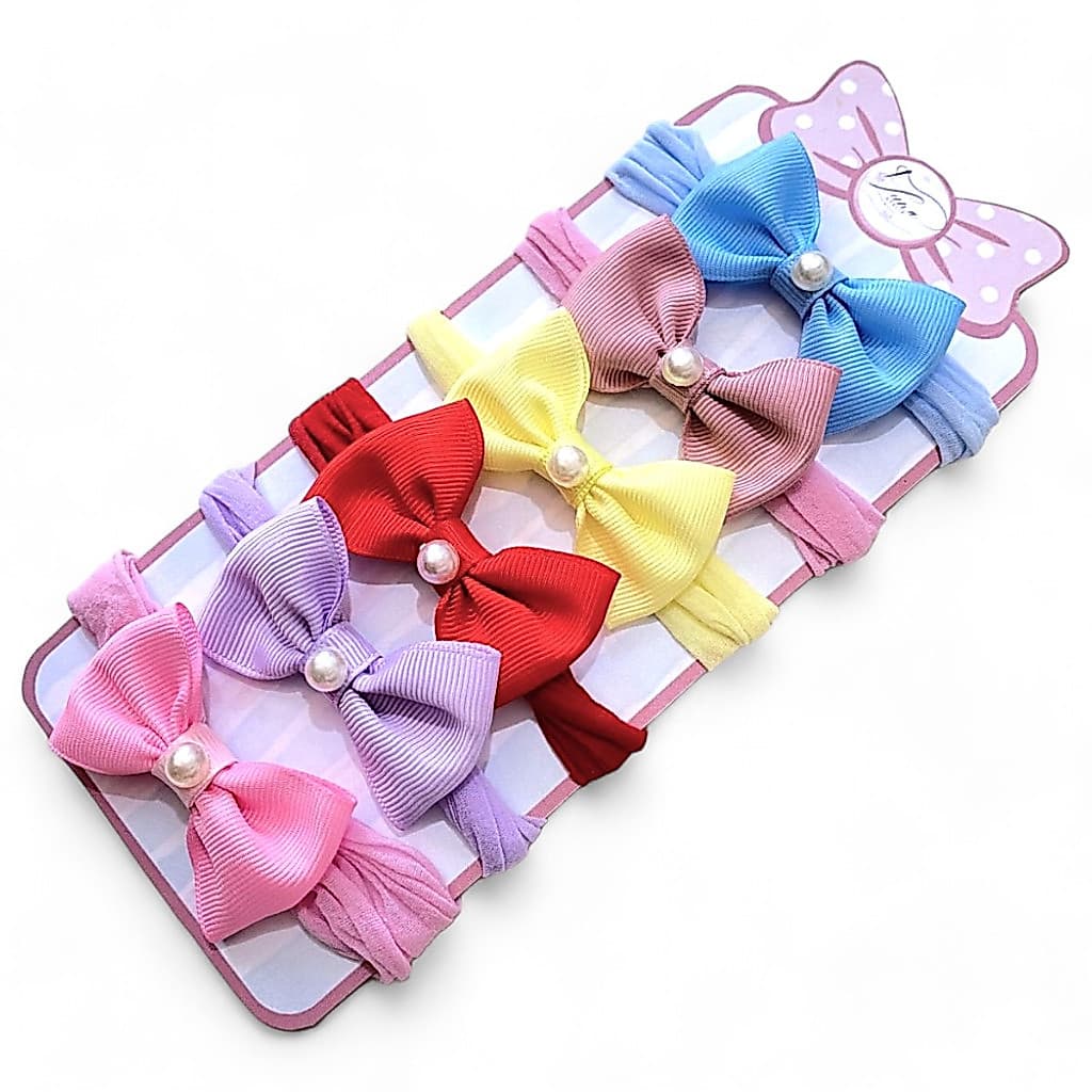 Mini laços de bebê Kit 6 Lacinhos de Bebê laços de cabelo infantil Rn Tiarinha Faixinha