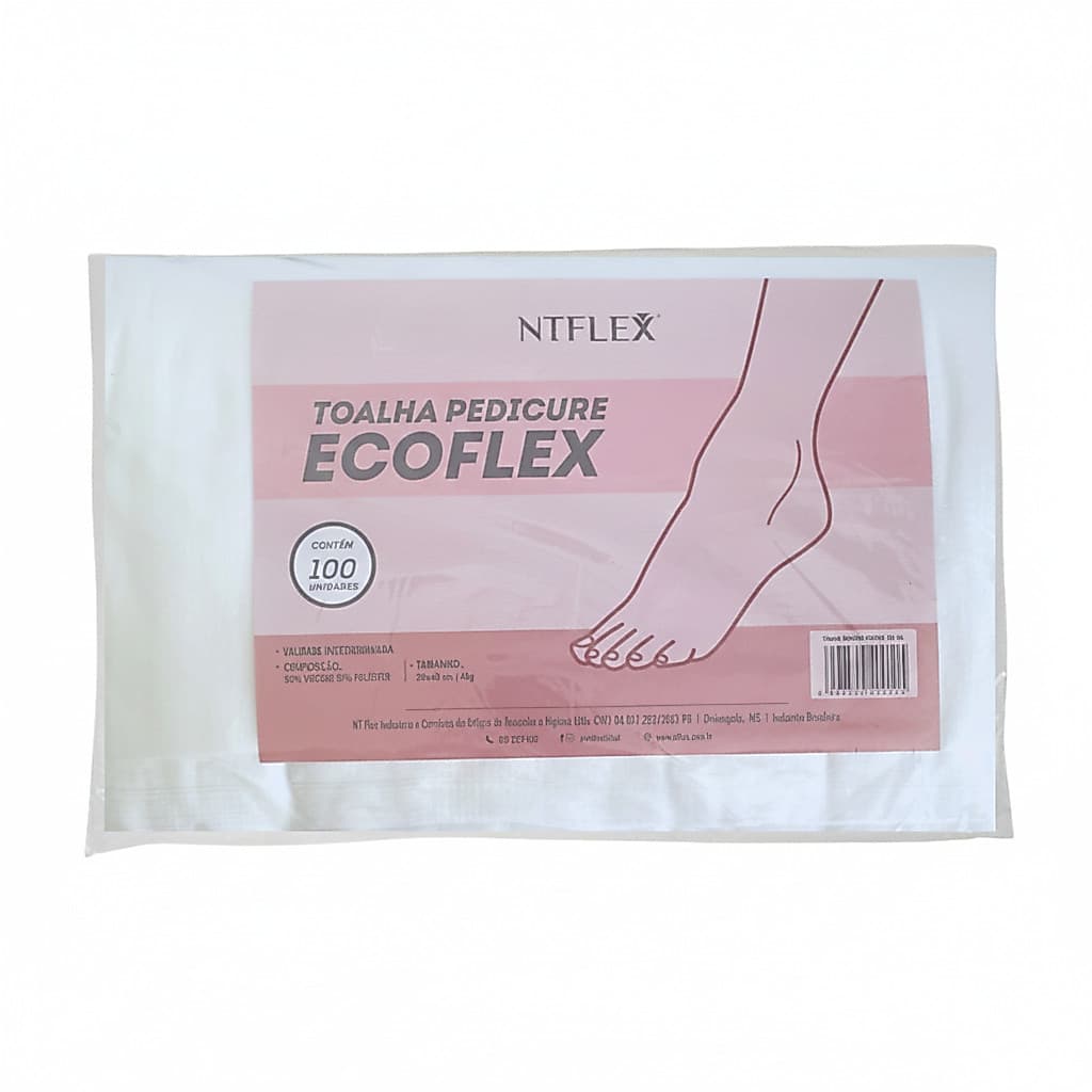 Toalhas Descartáveis Pedicure 30x40cm Ntflex - Pacote 100 Unidades Manicure Salão