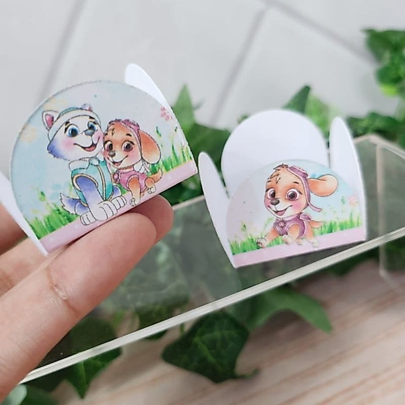 Forminha para Docinho Personalizada Patrulha Canina Rosa Caixeta Docinho