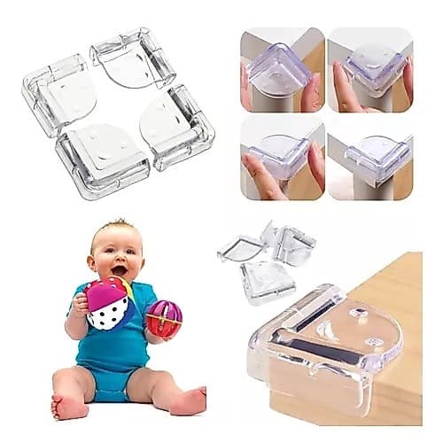 Protetor De Quina Bebê Mesa Moveis Vidro Kit Com 4 Peças
