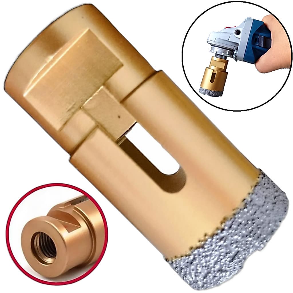 Serra Copo Broca Diamantada 25mm Para Porcelanato Mármore Vidro Cerâmica Uso em Esmerilhadeira