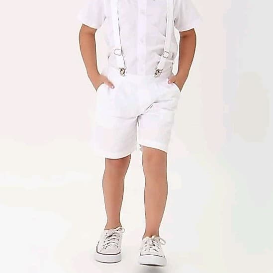 BERMUDA INFANTIL/BEBE BRANCA  MENINOS COM SUSPENSORIO REMOVÍVEL E REGULADOR  INTERNO NO CÓS . TAMANHO 1 AO 8