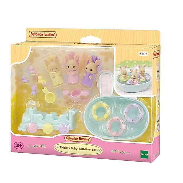 Sylvanian Families Conjunto Hora Do Banho Trigêmeos