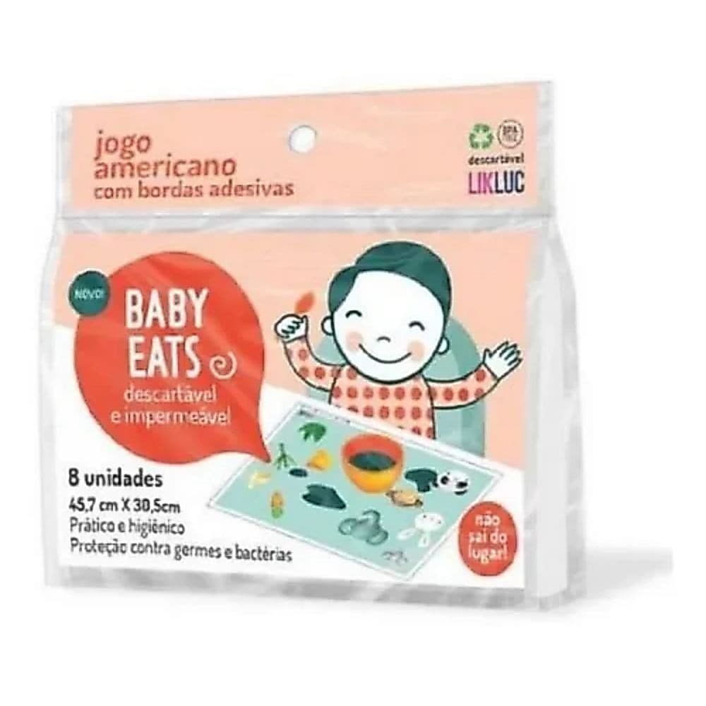 Kit 8 Jogos Americanos Com Bordas Adesivas Baby Eats