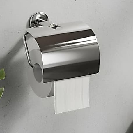Porta Papel Higiênico com Tampa de Inox Cromado