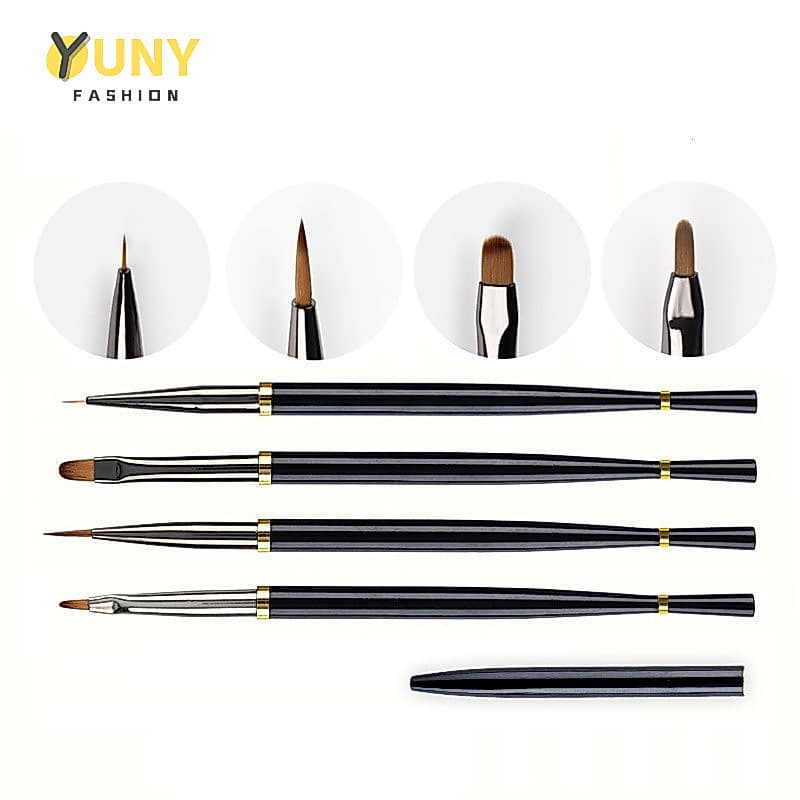 Kit 4 unidades de escova de uma caneta de terapia leve com haste de metal preto