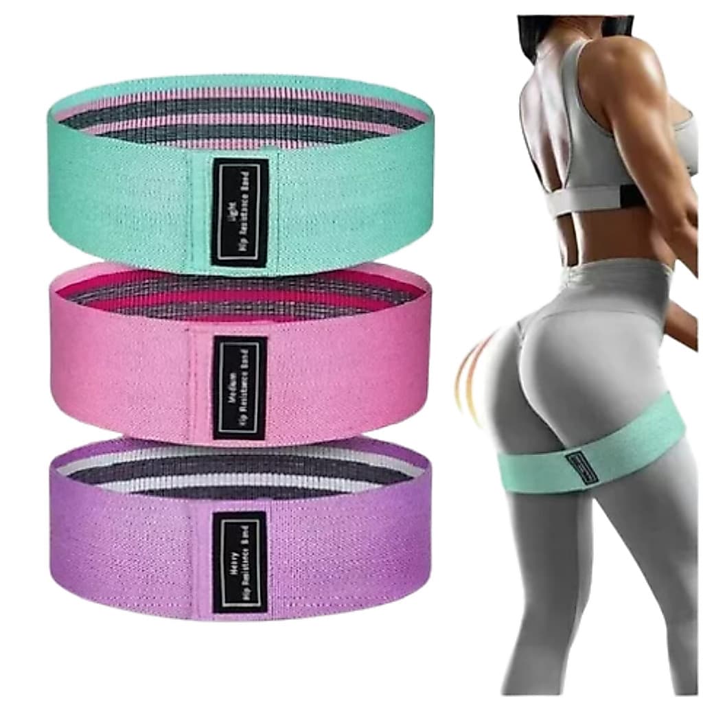 Kit 3 Faixa Elástica Hip Mini Band Treino Exercício Academia Funcional
