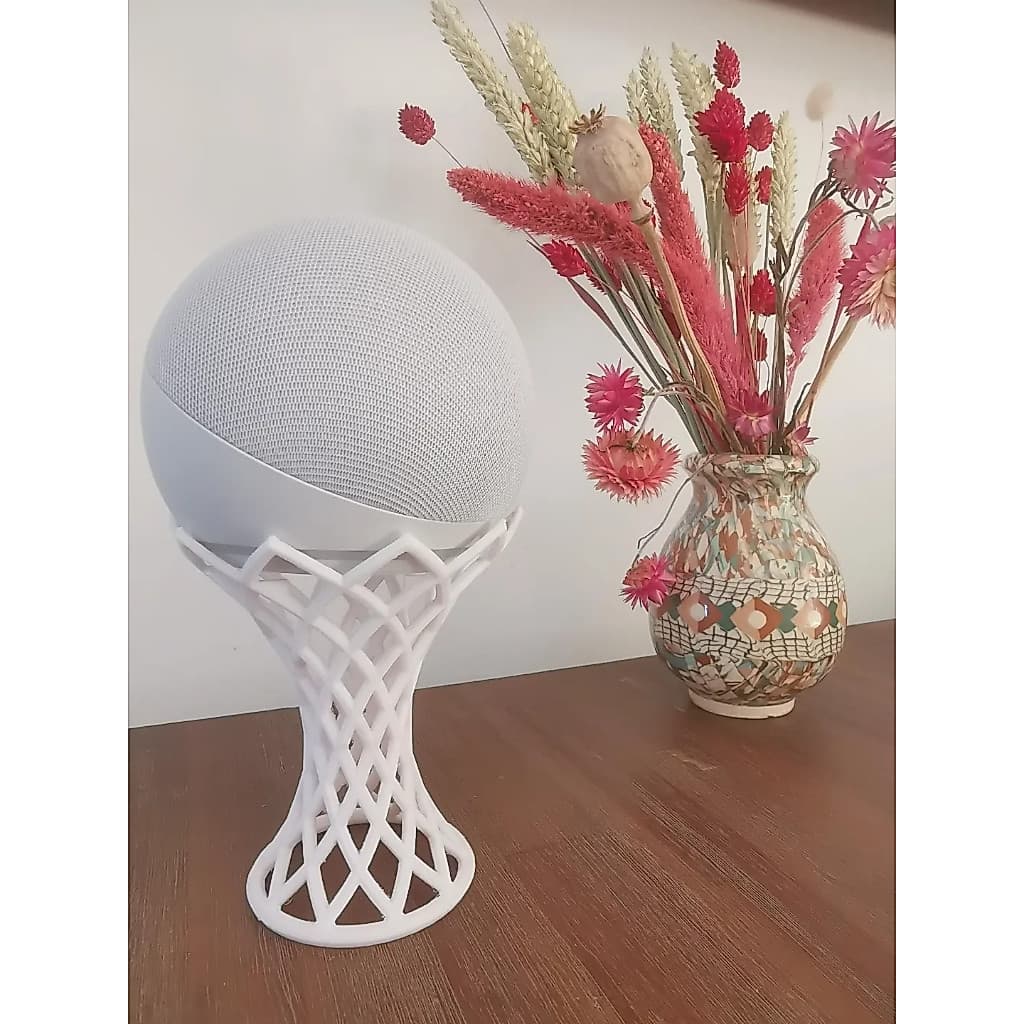 Suporte Alexa Echo Dot 4 e 5 Branco | Impressão 3D Estável e Elegante