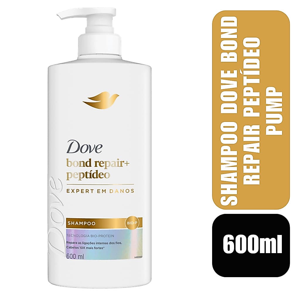 Shampoo Dove Bond Repair Peptídeo Pump 600ml