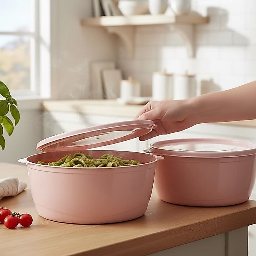 Kit 2 Vasilha Bowl Plástica 3,6L Formato Oval - Pote BPA Free para Armazenar Alimentos