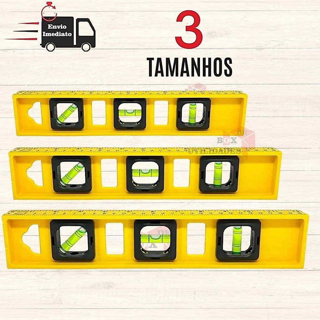 Nível Com  Régua 3 Bolhas Profissional De Mão Prumo Diversos Tamanhos