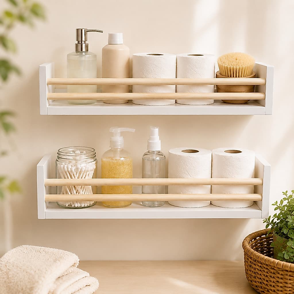 Prateleira Auxiliar para Banheiro / Cozinha / Escritório - MDF -  Dulce - 40 cm Branco