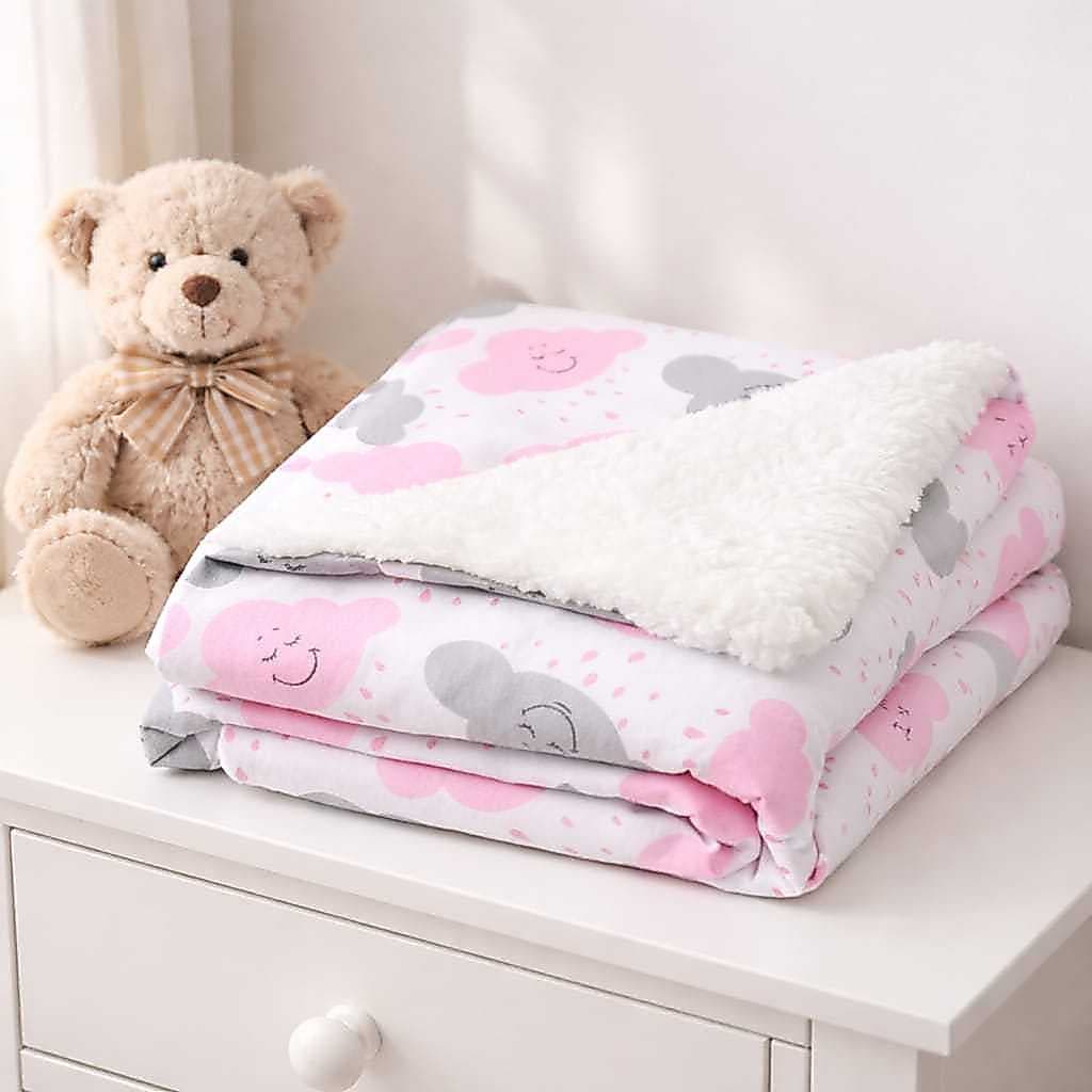 Manta para bebê dupla face com sherpa  várias estampas 70x80, quentinha, fofinha, menino menina
