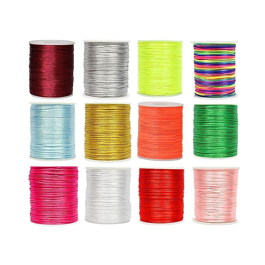 Fio de Cetim Rabo de Rato Rolo Com 100 metros 1mm Diversas Cores