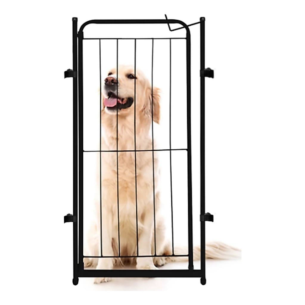Portão Para Cercado De Pet 98x51cm Em Aço Preto E Branco