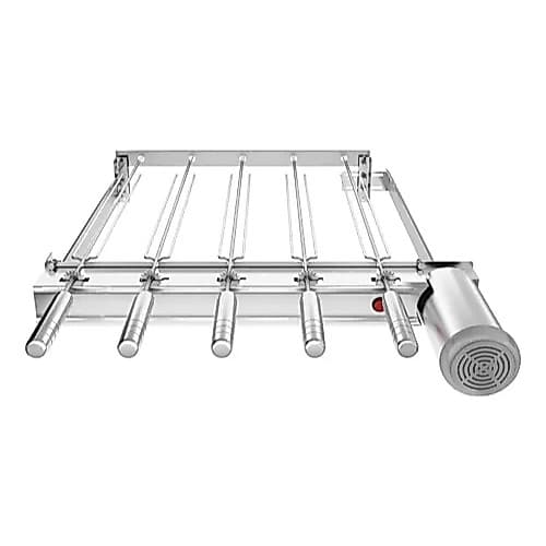 Gira Grill Inox para Pré-moldadas 5 Espetos Giratórios Churrasqueira