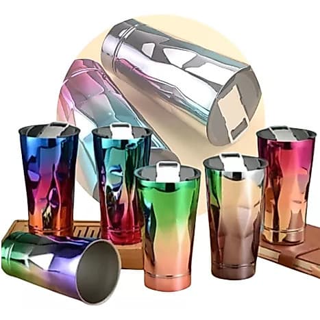 Copo 3d A Laser 502ml Inox Metálicas Titanium Degrade