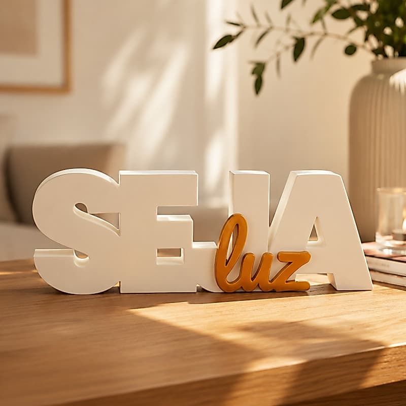 Letreiro Seja luz Placa Decorativa Para Casa Quarto Sala Escritório Decoração