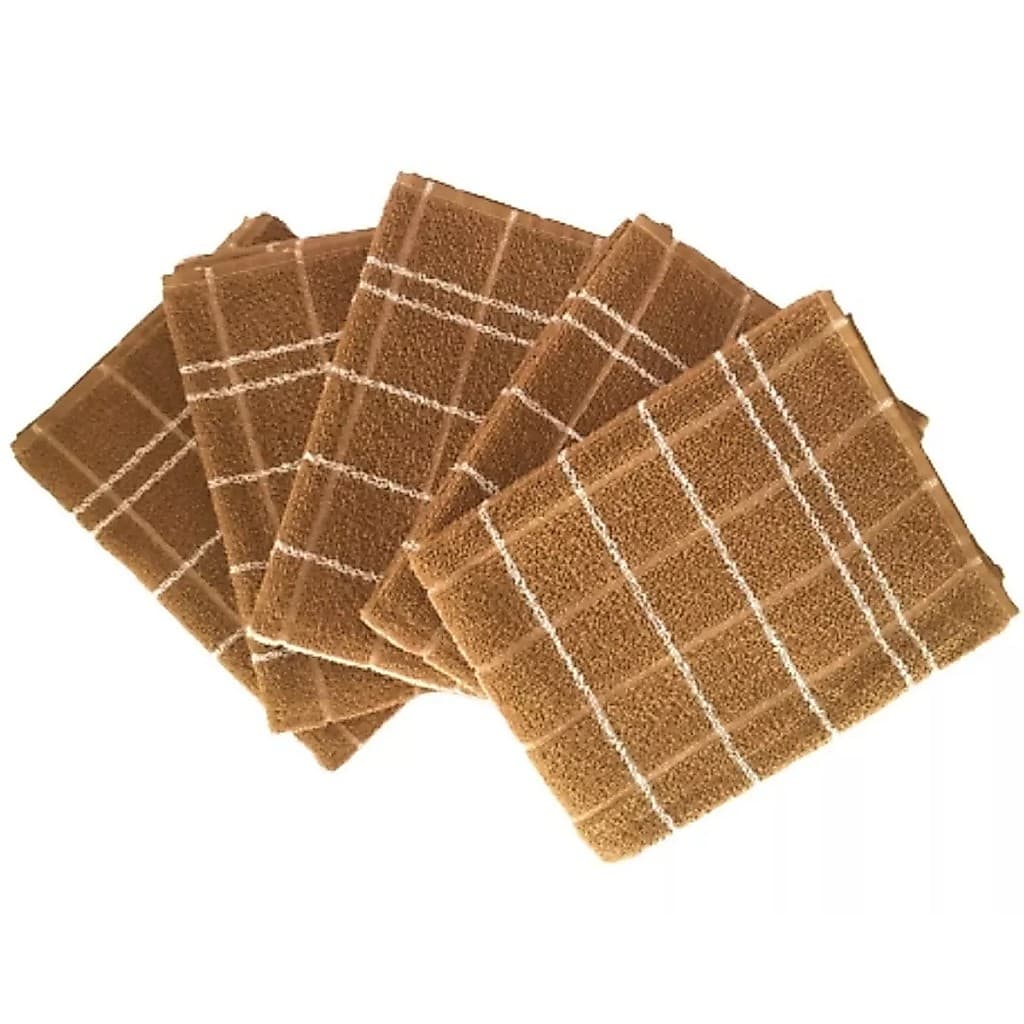Kit 6 Panos de Prato Copa Chef MARROM Premium Atoalhado 100% Algodão Teka